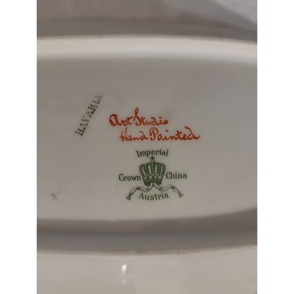 5 Pc Set Bavaria Imperial Crown China Austria Handpainted  Serving Dis W/4... - Picture 8 of 9